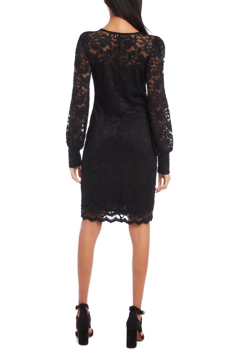 Karen Kane Long Sleeve Lace A-Line Dress, Alternate, color, 