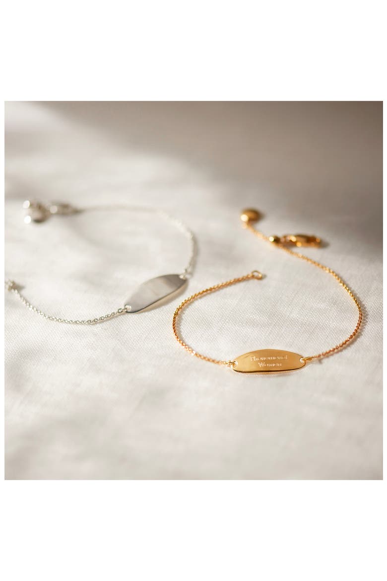 Nura Tiny Oval Plate Bracelet, Alternate, color, YELLOW GOLD