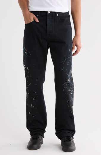Beaded Splatter High Waist Slim Fit Jeans