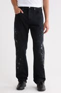 PURPLE BRAND Beaded Splatter High Waist Slim Fit Jeans