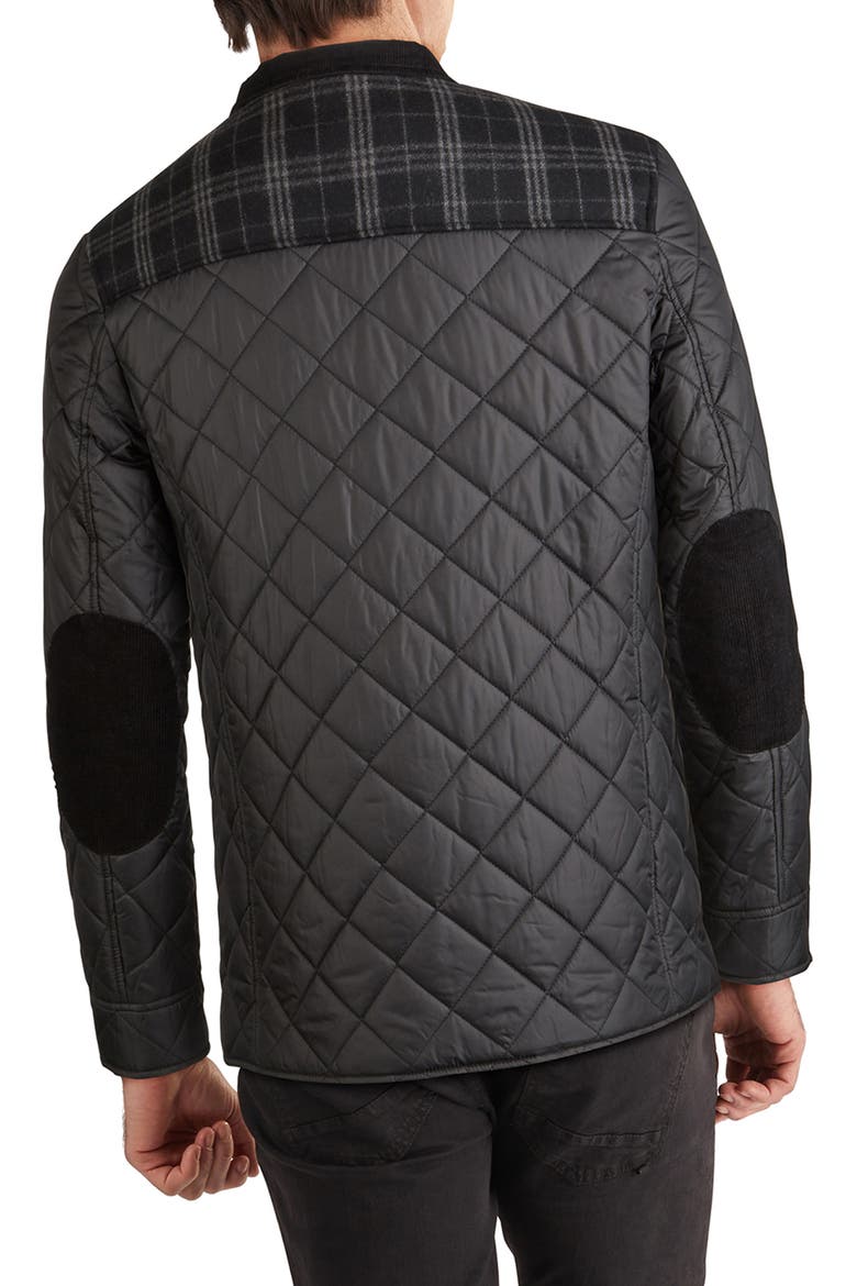 Signature Mixed Media Quilted Jacket, Alternate, color, BLACK