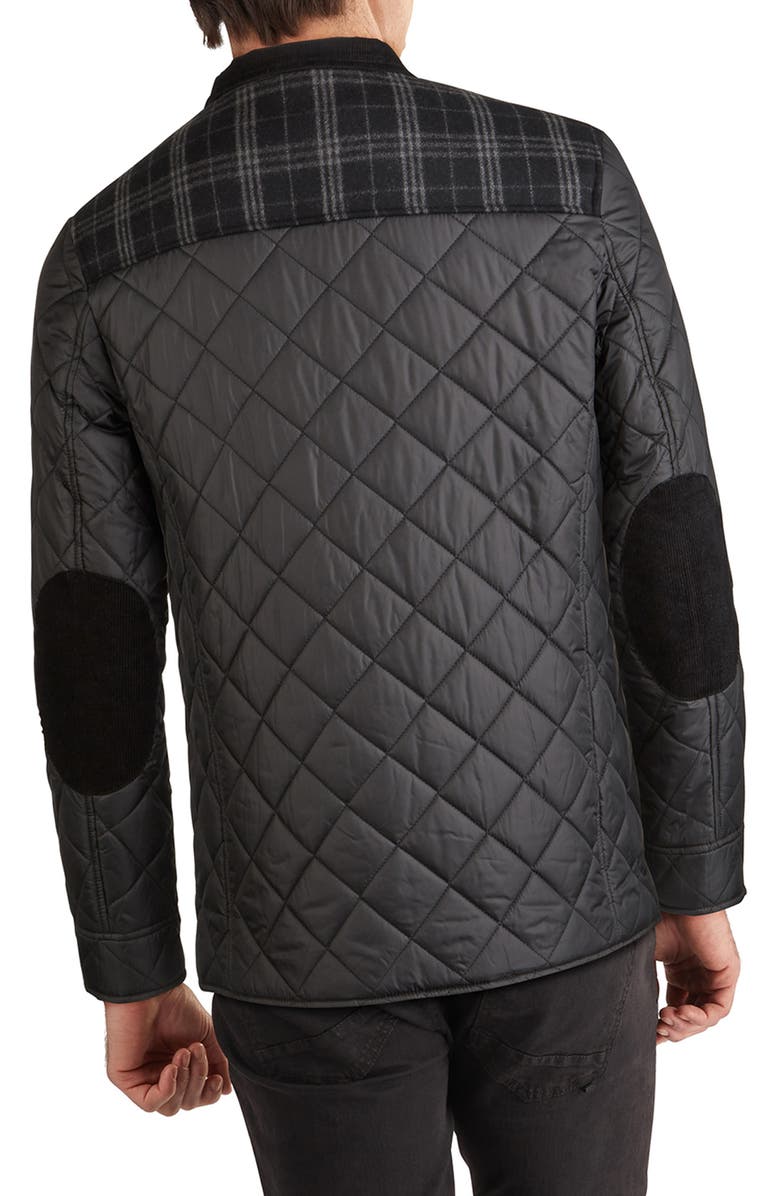 Cole Haan Signature Mixed Media Quilted Jacket, Alternate, color, Black