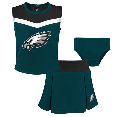 Girls Toddler Midnight Green Philadelphia Eagles Spirit Cheer Three-Piece Cheerleader Set