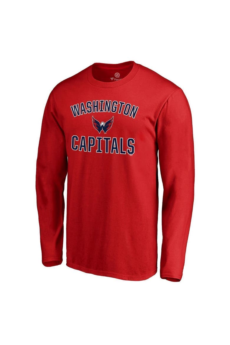 Men's Fanatics Branded Red Washington Capitals Team Victory Arch Long Sleeve T-Shirt, Alternate, color, RED