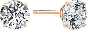 2.00Ct Round Brilliant Cut Natural Diamond Stud Earrings 14K Gold Classic Setting