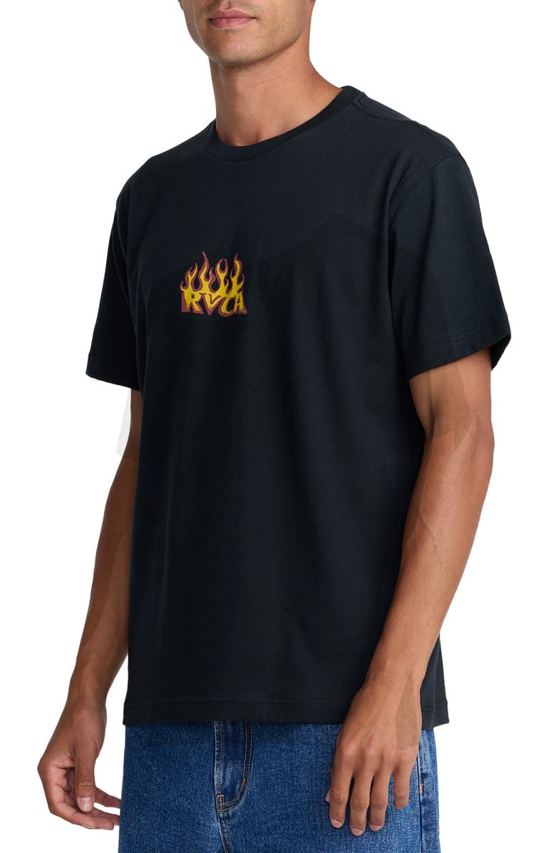 RVCA Spanky Fuego Cotton Graphic T-Shirt, Alternate, color, Black