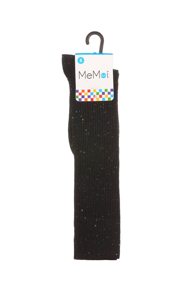 MeMoi Thin Ribbed Speckled Knee High, Alternate, color, Black