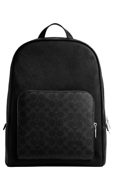 Wade Logo Jacquard Canvas & Leather Backpack
