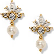 Nadri Undersea Crown Imitation Pearl Drop Earrings