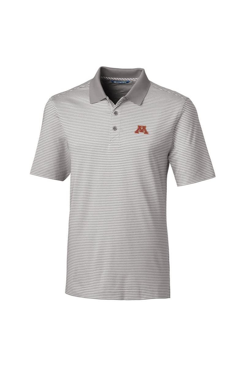 Cutter & Buck Men's Cutter & Buck Gray Minnesota Golden Gophers Big & Tall Forge Tonal Stripe Polo, Main, color, 