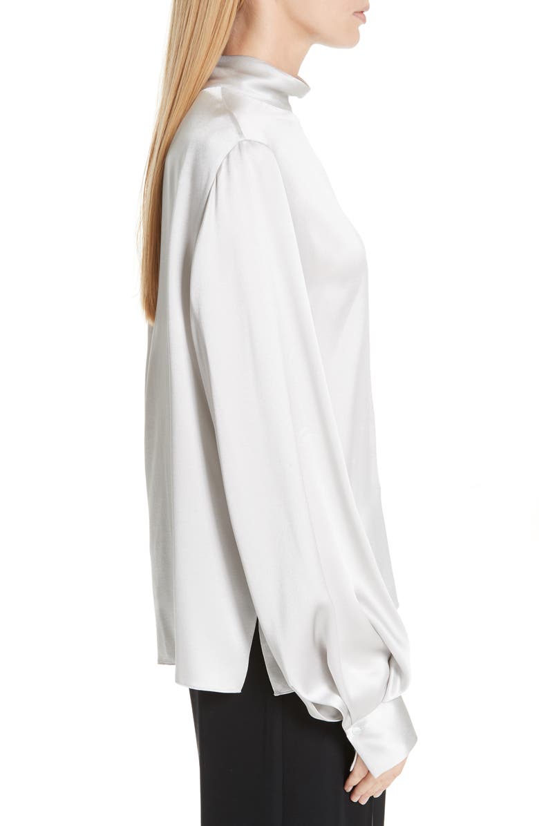 Vince High Neck Silk Blouse, Alternate, color, 