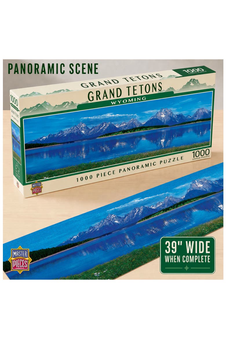Grand Tetons 1000pc Panoramic Puzzle, Alternate, color, Multicolor