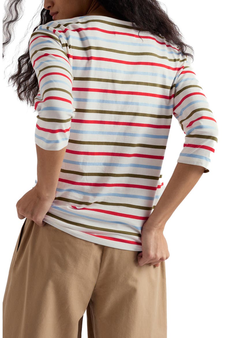 Sailor Stripe Organic Cotton Top, Alternate, color, TRI BRETON SEAGRASS