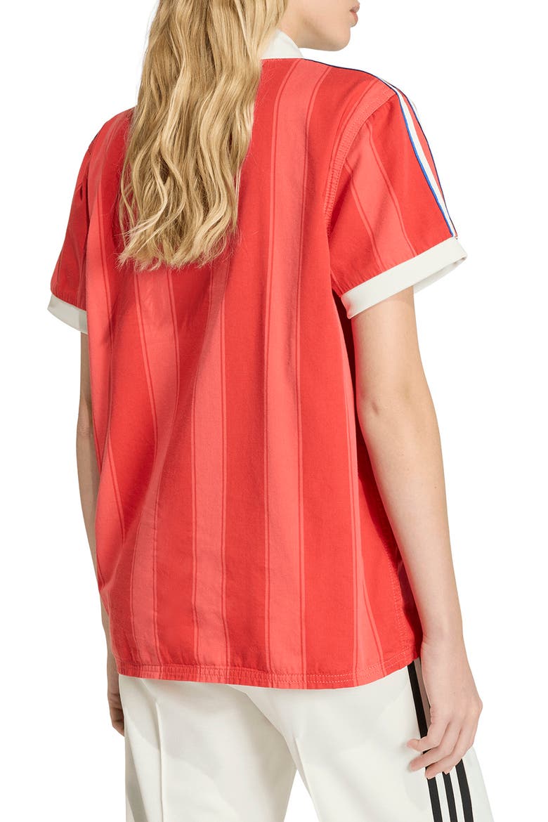 Striped Logo Cotton Jersey T-Shirt, Alternate, color, SEMI LUCID RED