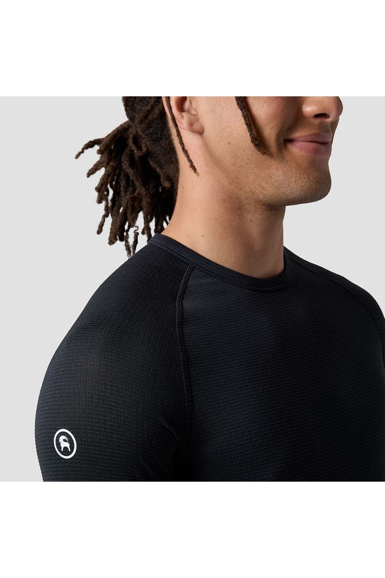 Men's Bga Pines Microgrid Ultra-lt Baselayer Crew Top, Alternate, color, Black