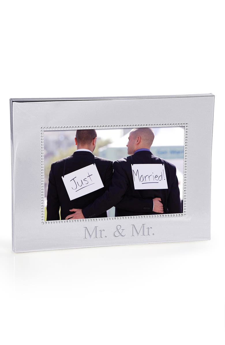 Cathy's Concepts For the Couple Beaded Silver Picture Frame, Alternate, color, 