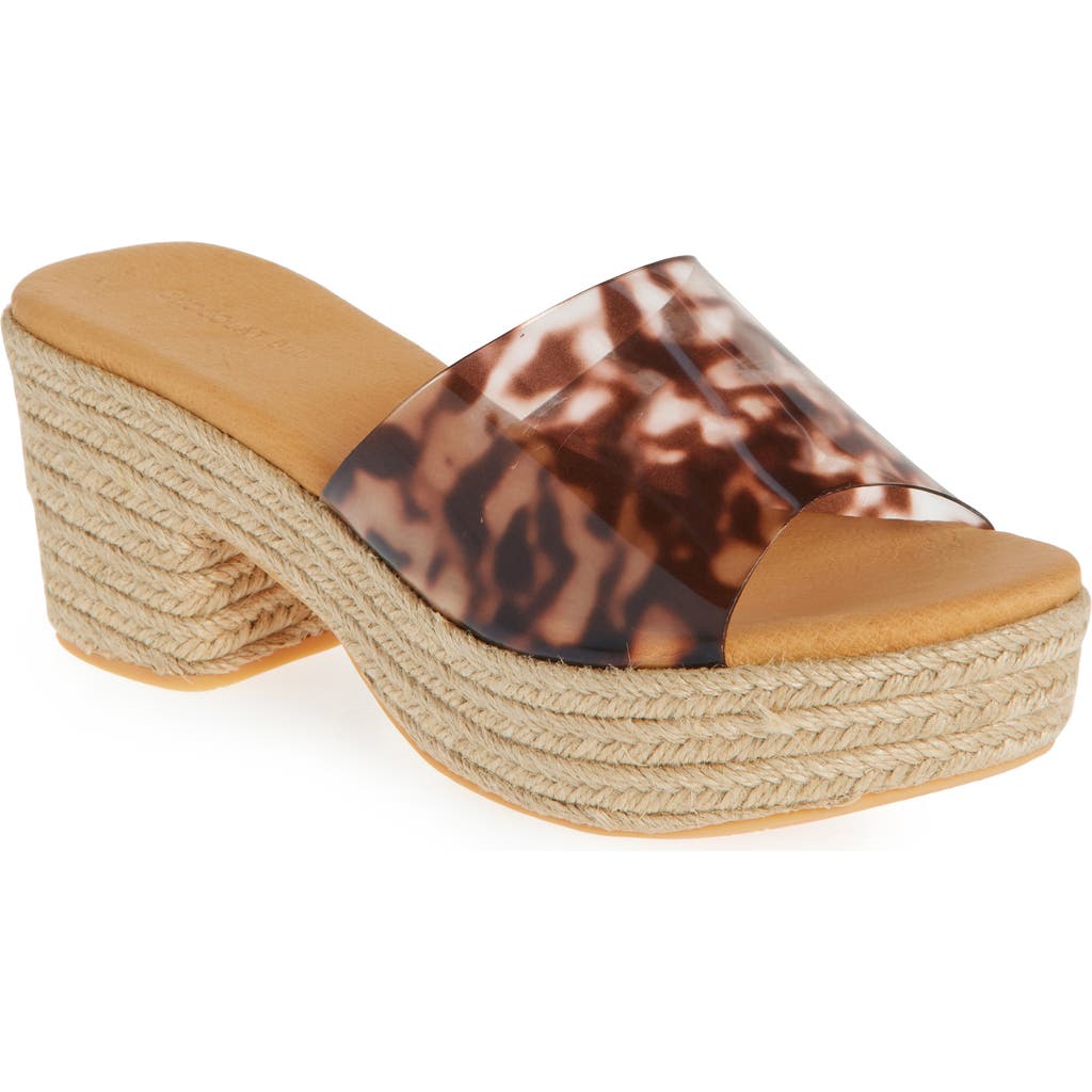 Chocolat Blu Vinna Platform Slide Sandal In Leopard Vinyl