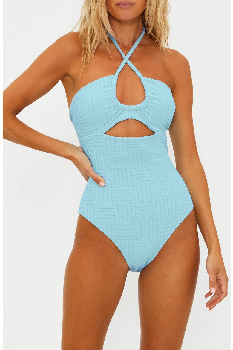 Phoenix Halter One-Piece Swimsuit, Main, color, BLUEBERRY