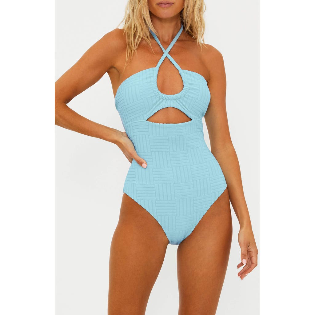 Beach Riot Phoenix Halter One-piece Swimsuit In Purple