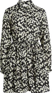 Nation LTD Sabreena Print Tie Waist Long Sleeve Organic Cotton Shirtdress