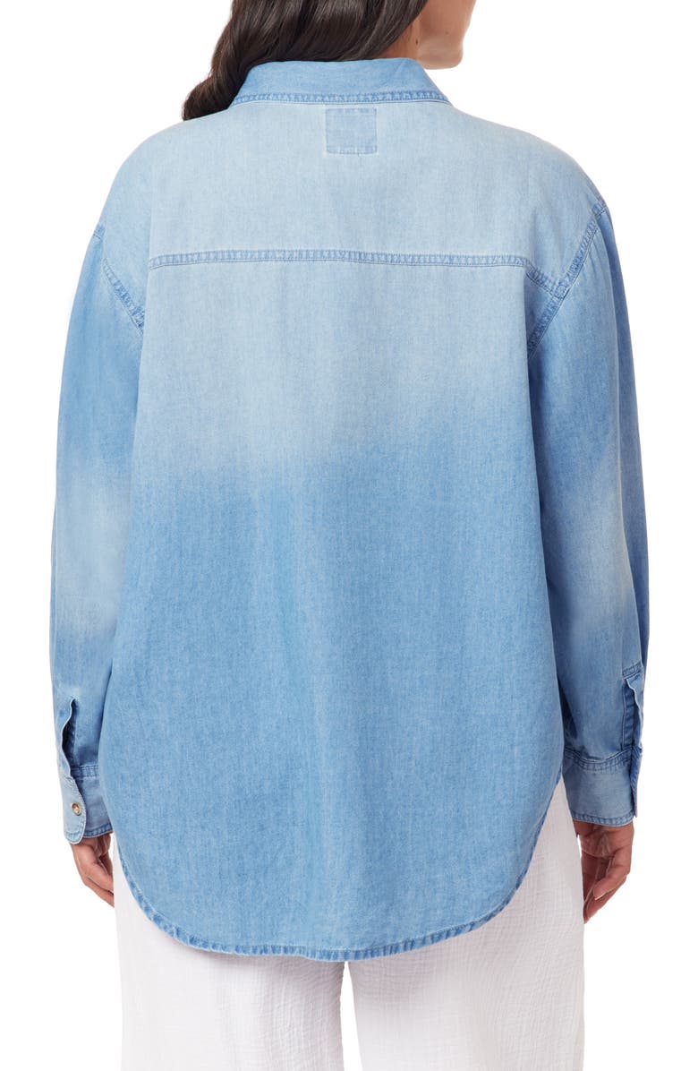 C & C California Alaina Relaxed Chambray Shirt, Alternate, color, Medium Wash Chambray