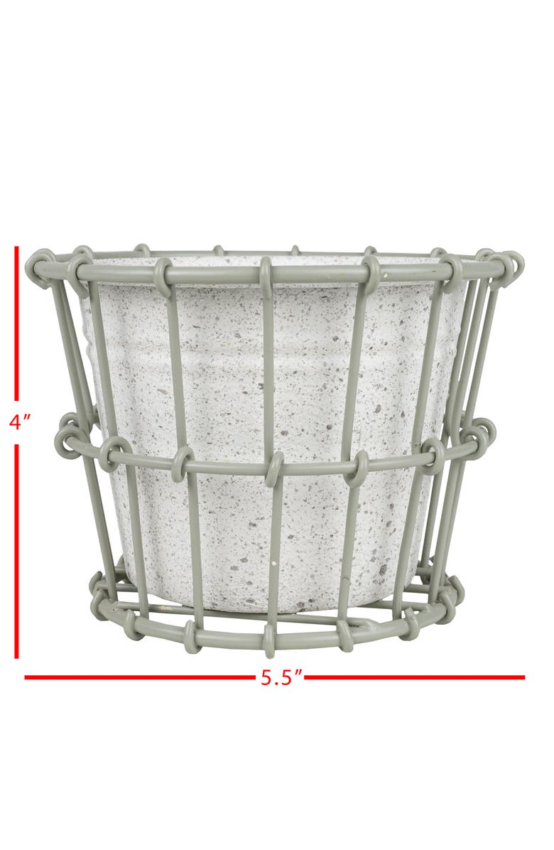 Foreside Home and Garden Mini 2-Piece Planter Gray Metal, Alternate, color, Gray