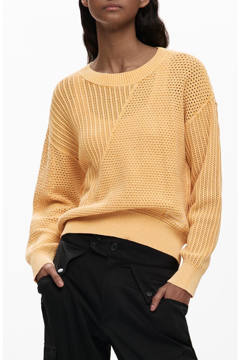 Fine Gauge Crewneck Sweater, Main, color, YELLOW