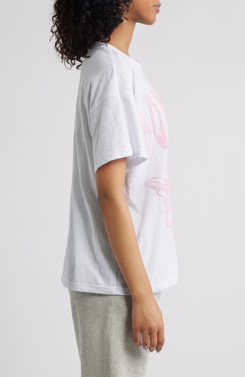 Boys Lie In Denial Logo Appliqué T-shirt In White