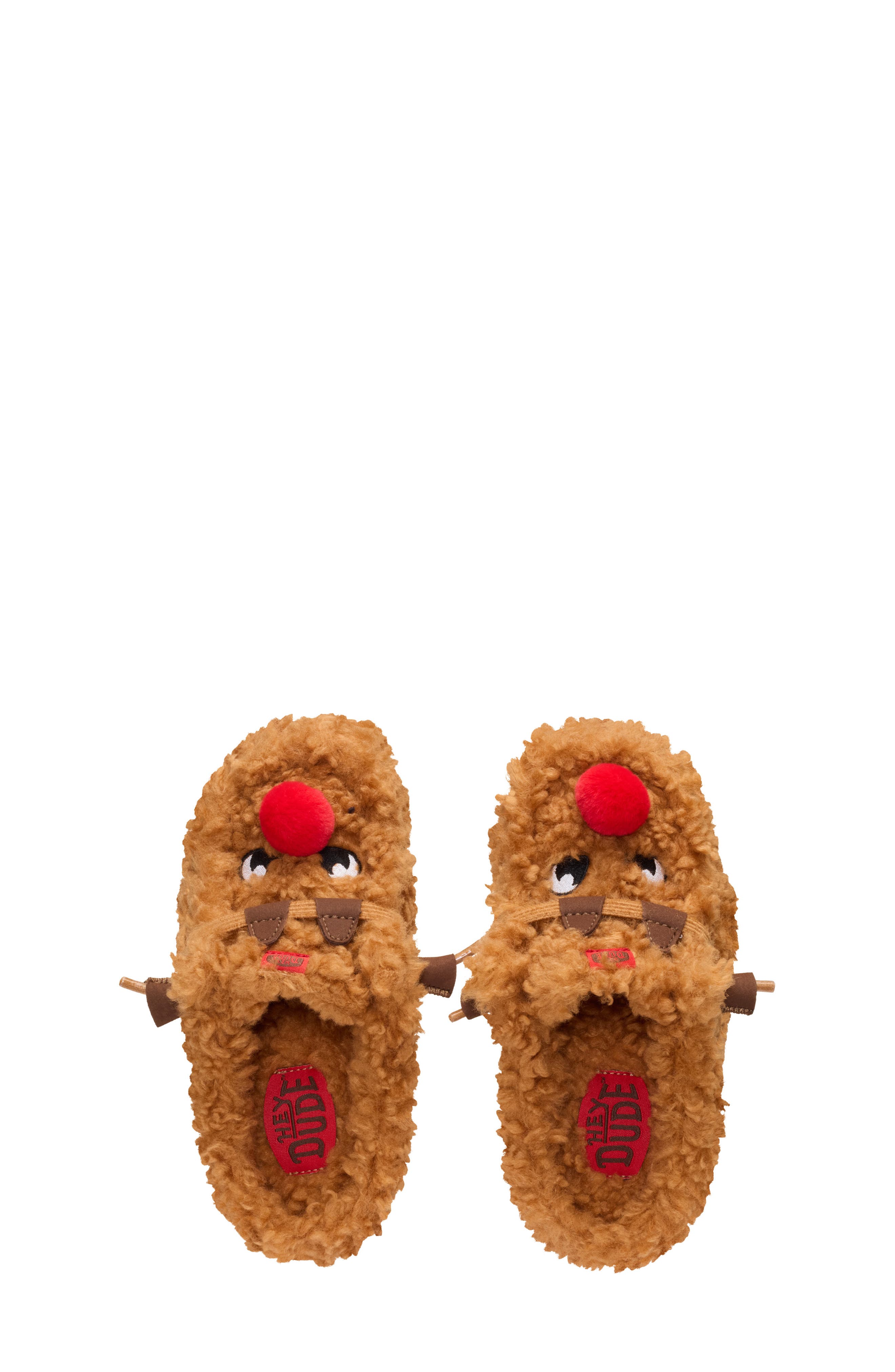 Kids' Wally Faux Fur Reindeer Slipper, Alternate, color, ORANGE