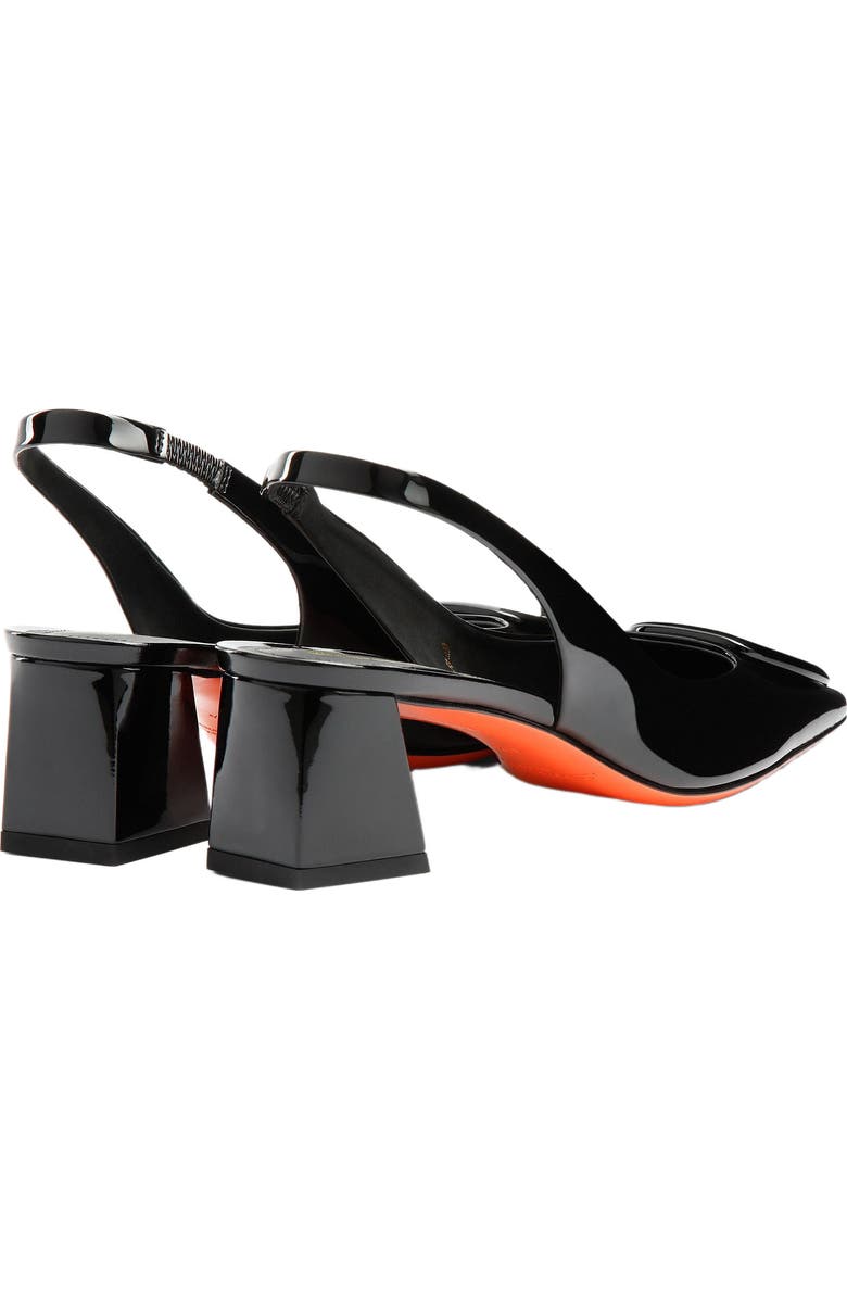 Santoni Women's Lemon Patent Sling Back, Alternate, color, Black