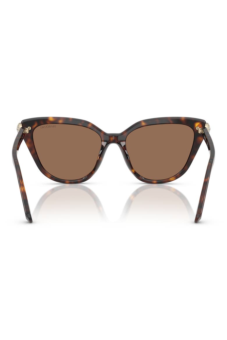 SK6039F 56mm Cat Eye Sunglasses, Alternate, color, HAVANA / DARK BROWN