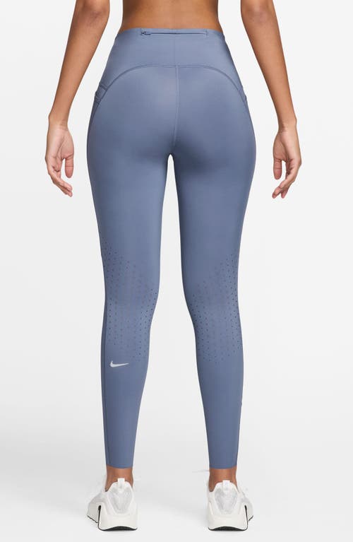 Nike Swift High-waisted Pocket 7/8 Running Leggings In Blue