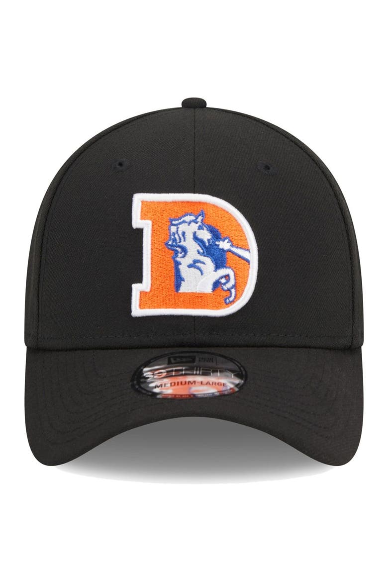 Men's New Era Black Denver Broncos Throwback Main 39THIRTY Flex Hat, Alternate, color, Black