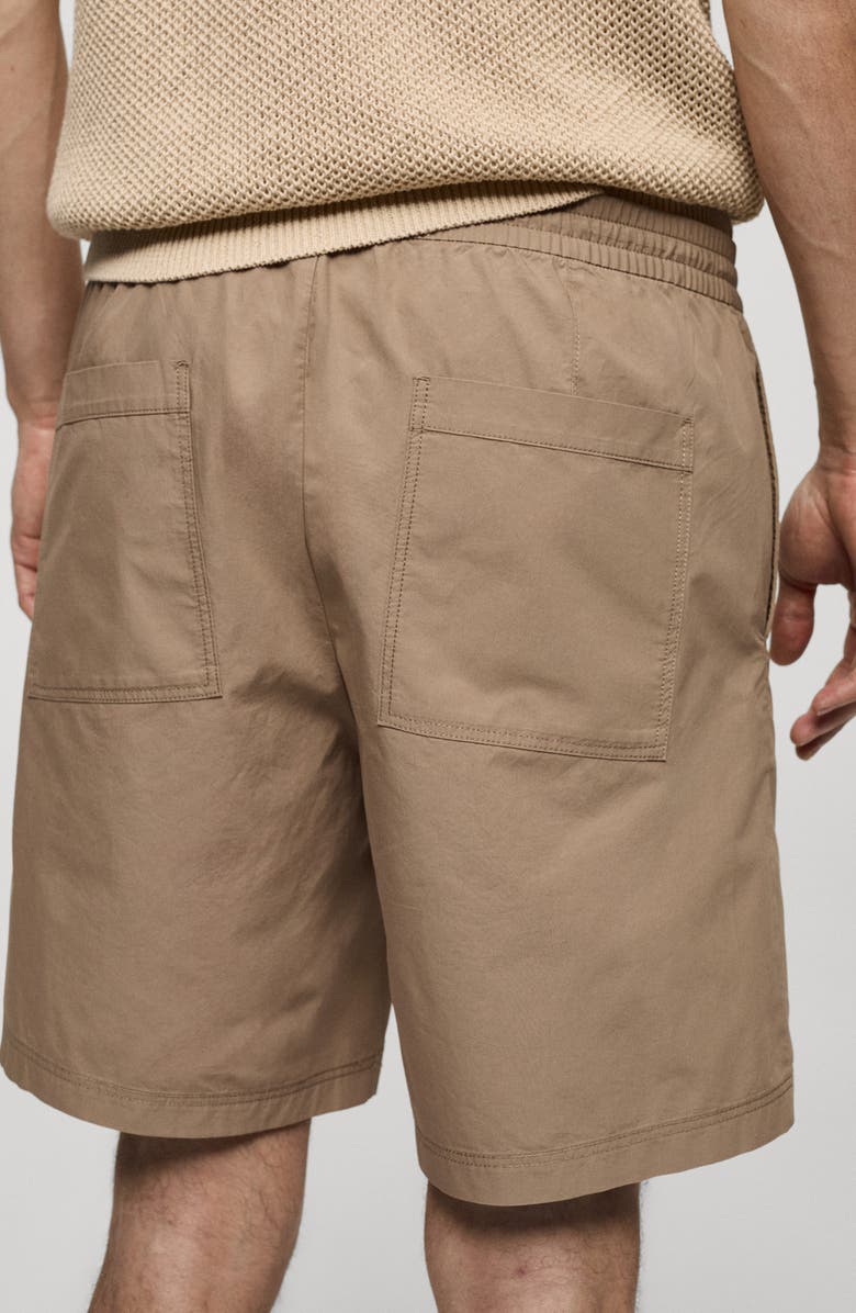 MANGO Drawstring Cotton Bermuda Shorts, Alternate, color, 