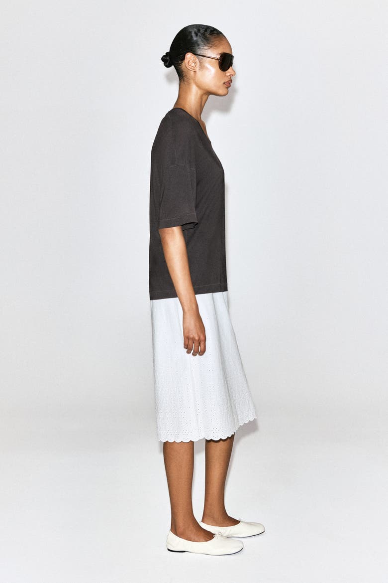 Fluid Modal Scoop-Neck T-Shirt, Alternate, color, BROWN