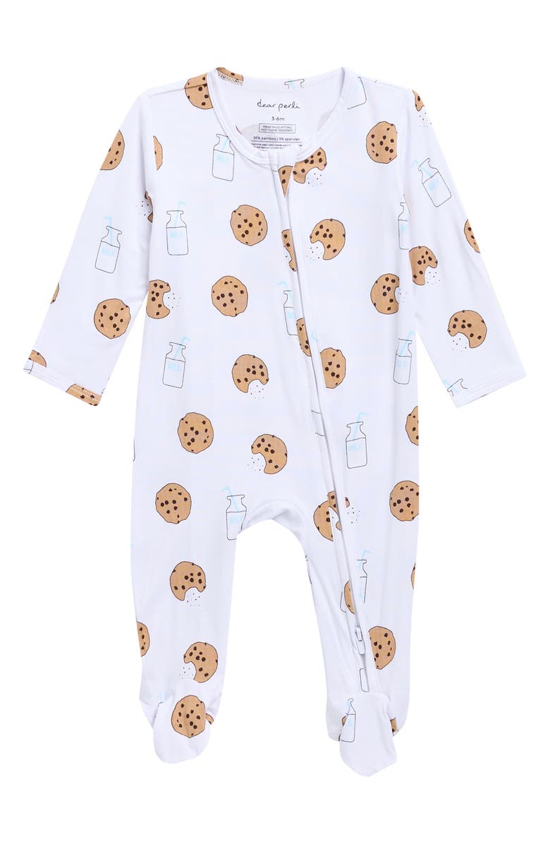 Dear Perli Print Zip Stretch Footie, Main, color, 