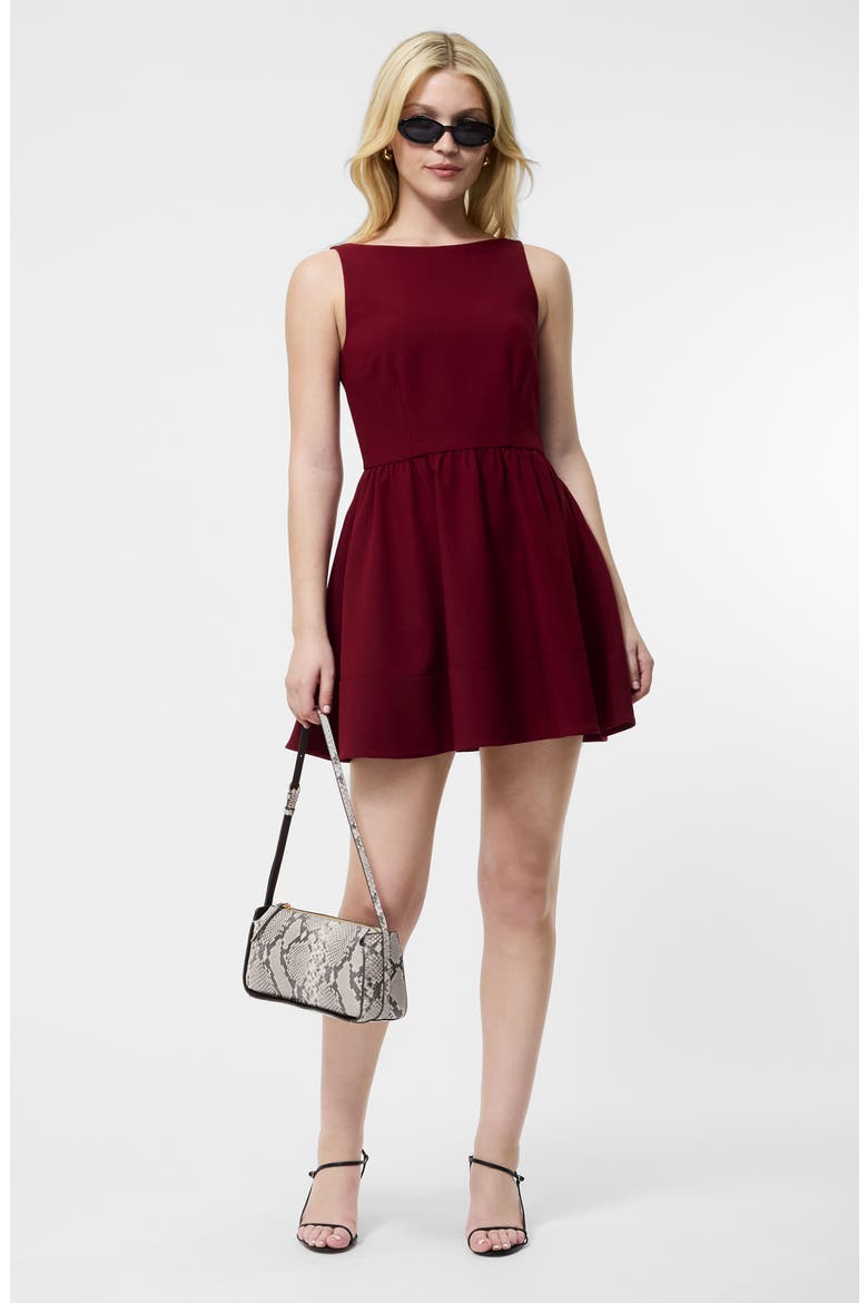Azra Sleeveless Twill Minidress, Alternate, color, CABERNET