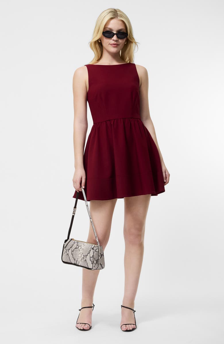 French Connection Azra Sleeveless Twill Minidress, Alternate, color, Cabernet