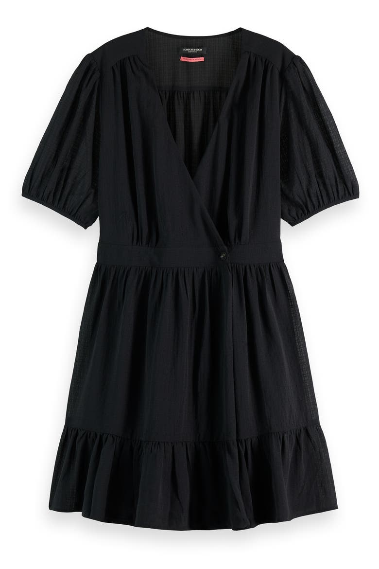 Wrap Front Minidress, Alternate, color, EVENING BLACK