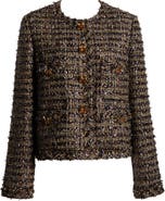 ST. JOHN Metallic Eyelash Tweed Jacket