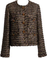 ST. JOHN Metallic Eyelash Tweed Jacket