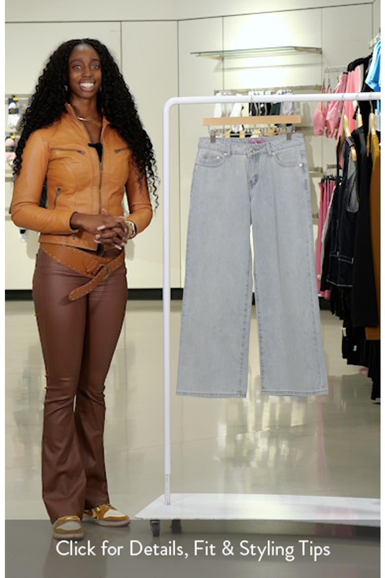 Bow Pocket Low Rise Wide Leg Jeans video
