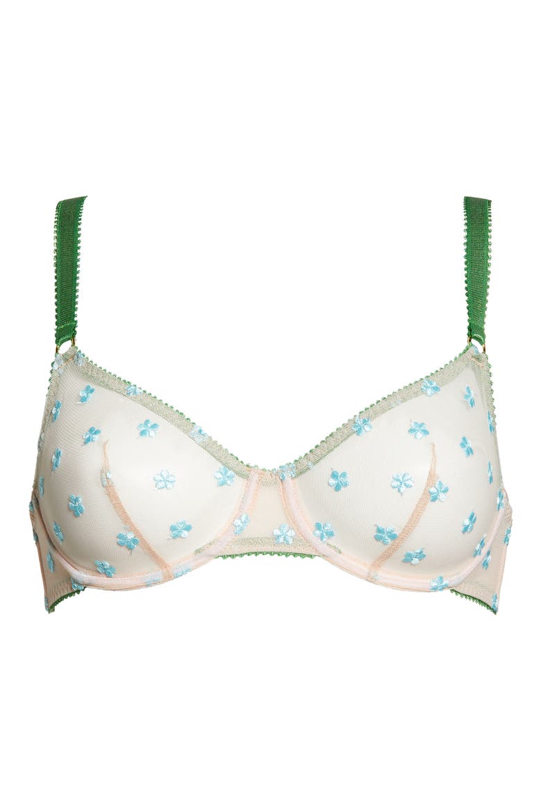 Lumi Embrodiered Mesh Underwire Bra, Alternate, color, GRASS GREEN