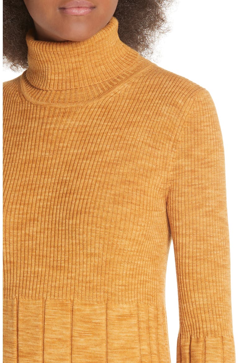 Clementine Ribbed Space Dye Wool Dress, Alternate, color, MARIGOLD