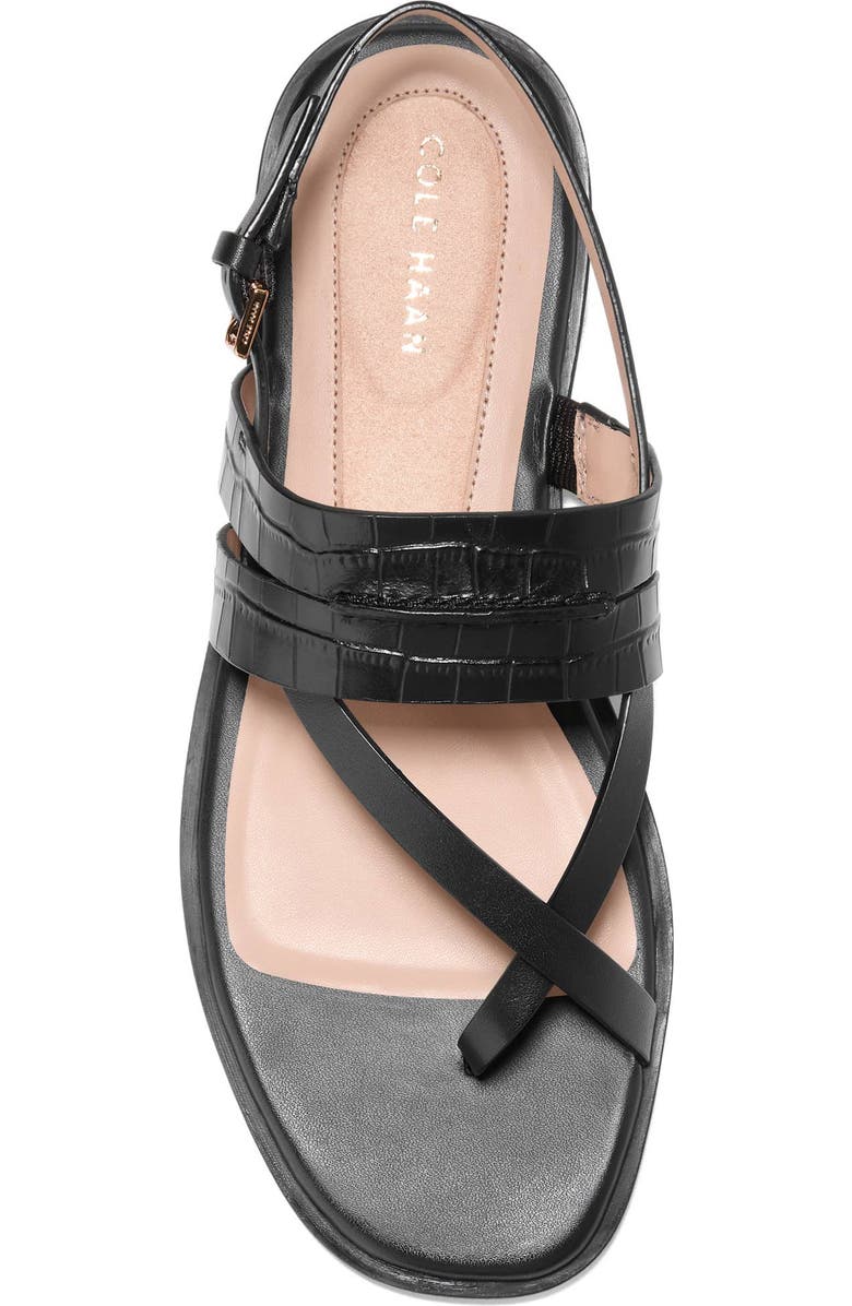 Cole Haan Estella Slingback Leather Sandal, Alternate, color, Black Croc Print Leather
