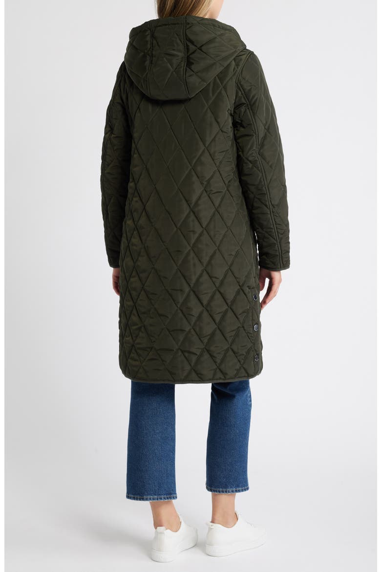 Diamond Quilted Hooded Stadium Coat, Alternate, color, OLIVE/SAGE