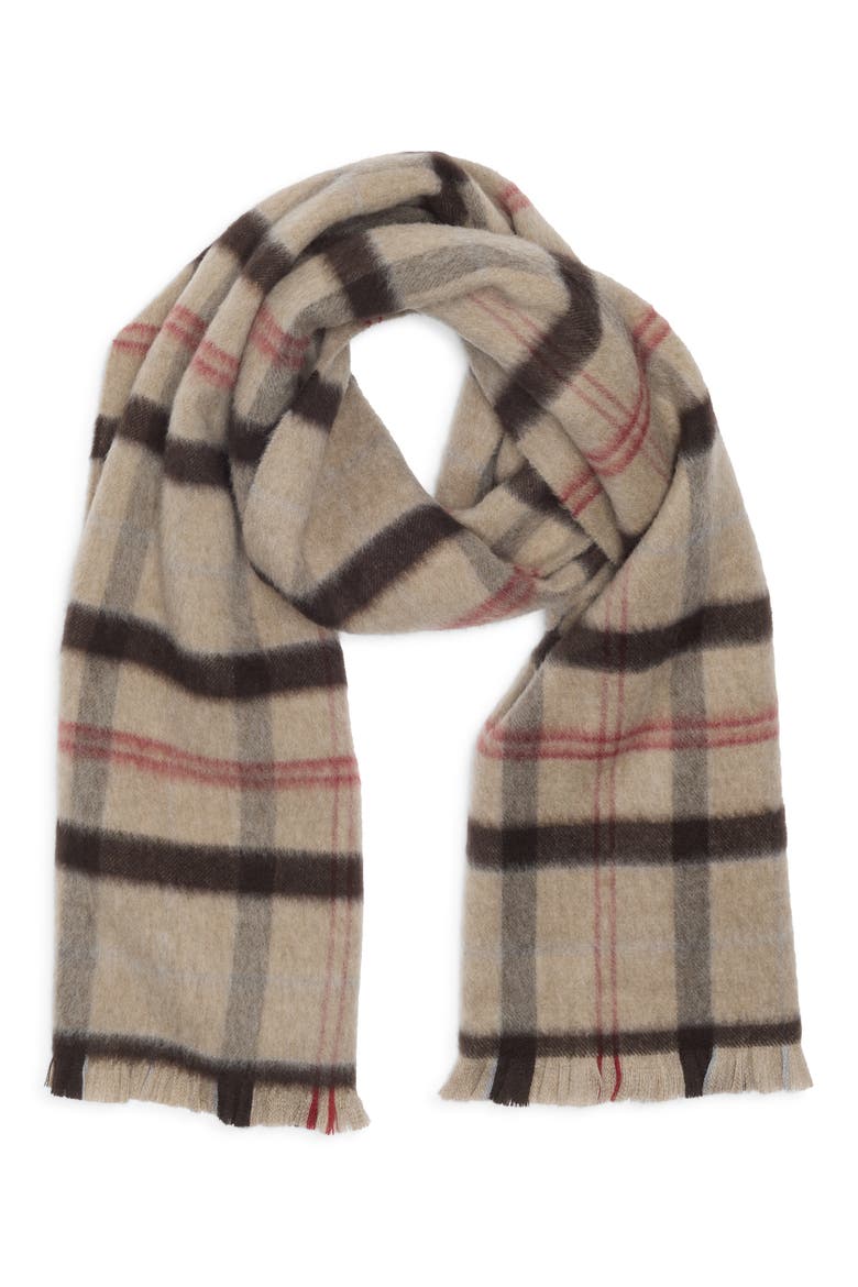 Exploded Plaid Merino Wool Scarf, Main, color, CAMEL