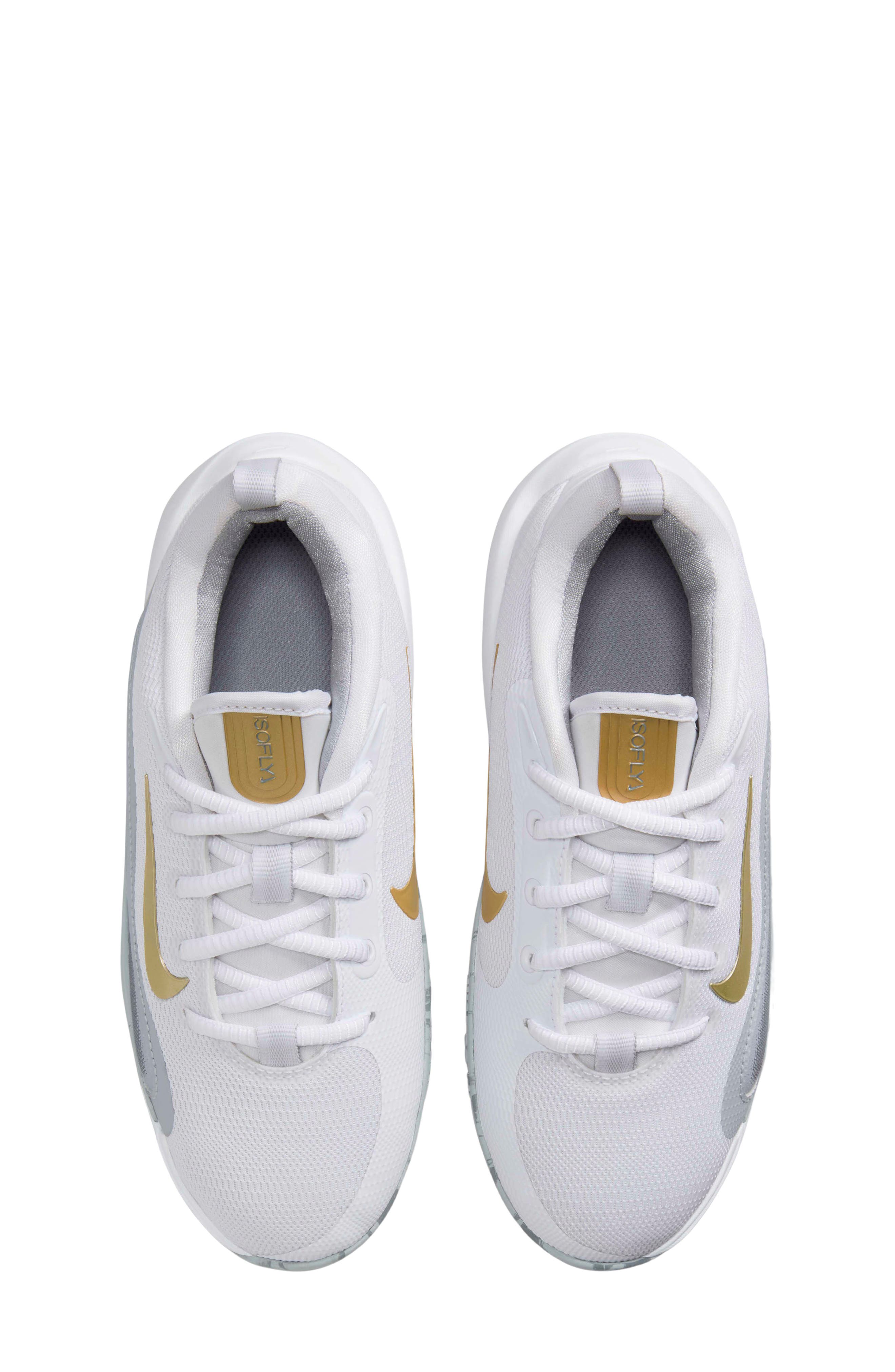 Nike IsoFly Basketball Shoe, Alternate, color, White/ Cool Grey/ Grey/ Gold