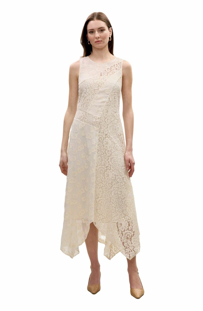 Rebecca Taylor Marielle Lace Dress, Main, color, Ivory