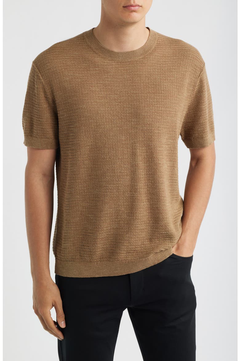 Kolben Pacific Short Sleeve Textured Knit Sweater, Main, color, FRESH KHAKI